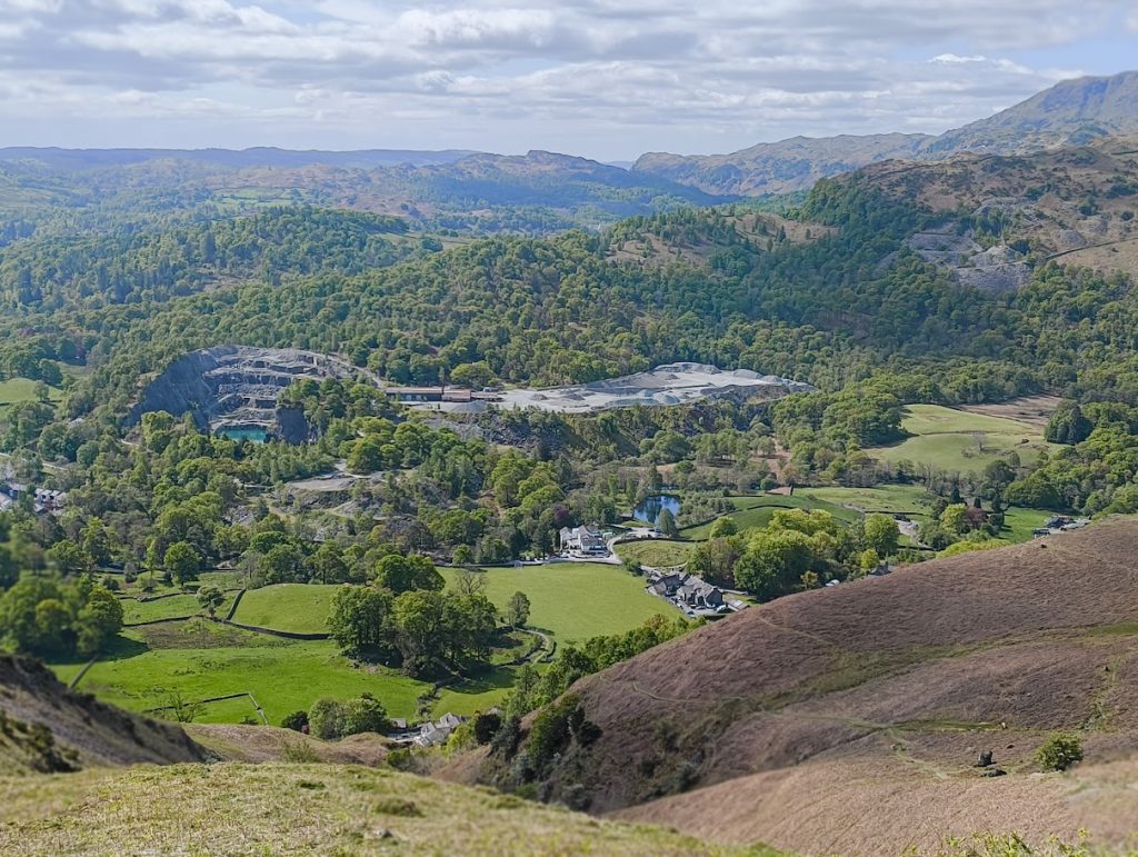 View over the Lake District hills during a hike