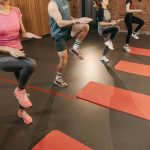 Beginner hikers training with leg exercises to prepare for hiking