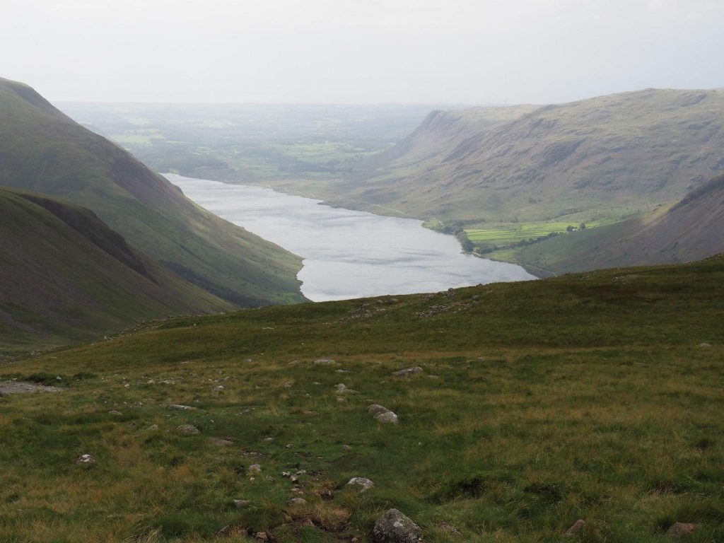 Scafell Pike summit cairn in the Lake District, England's highest mountain