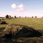 Long Meg standing stone and surrounding circle in Cumbria