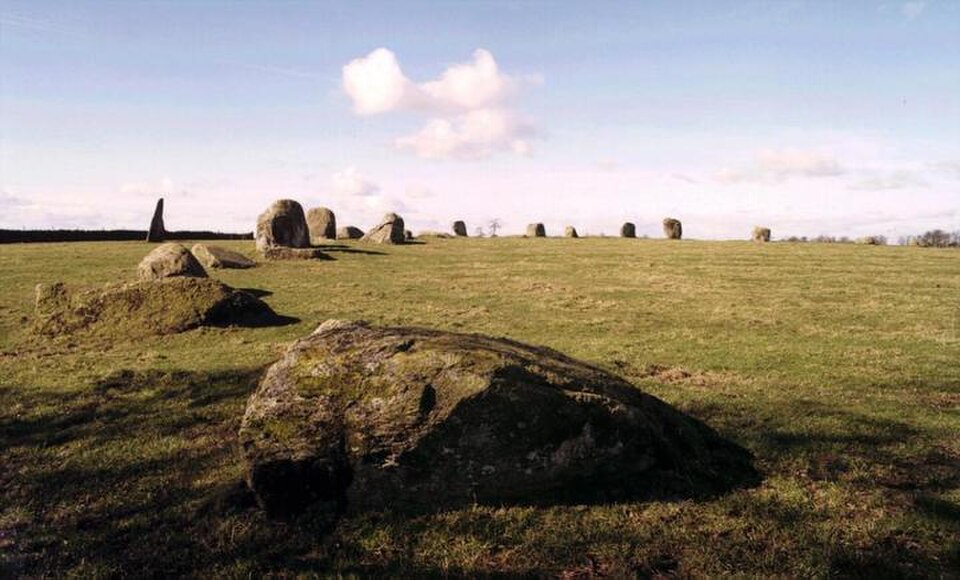 Long Meg standing stone and surrounding circle in Cumbria