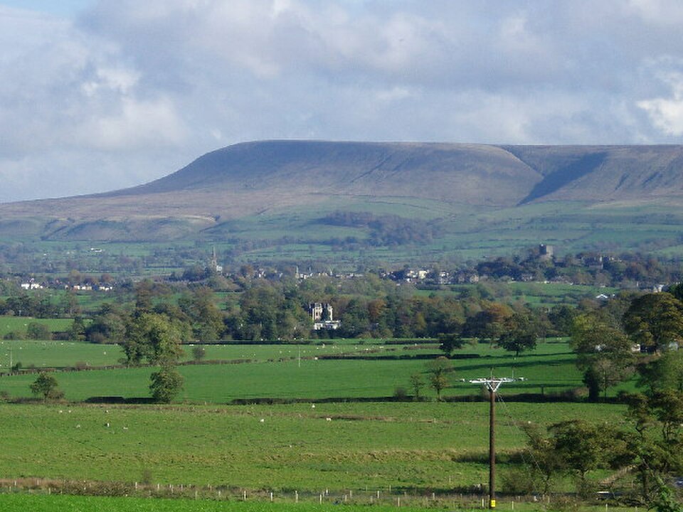 Pendle Hill overlooking the Ribble Valley in Lancashire