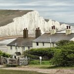 Coastguard cottages and the Seven Sisters cliffs in East Sussex